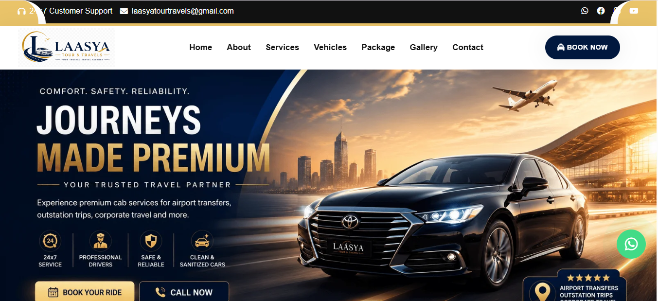 Laasya Tour & Travels – Premium Travel Website Development Case Study